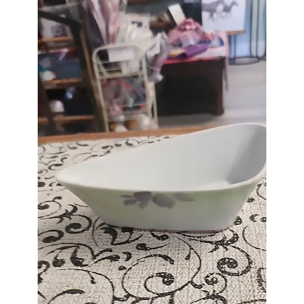 Floral Porcelain Trinket Dish with Yellow Rose Design